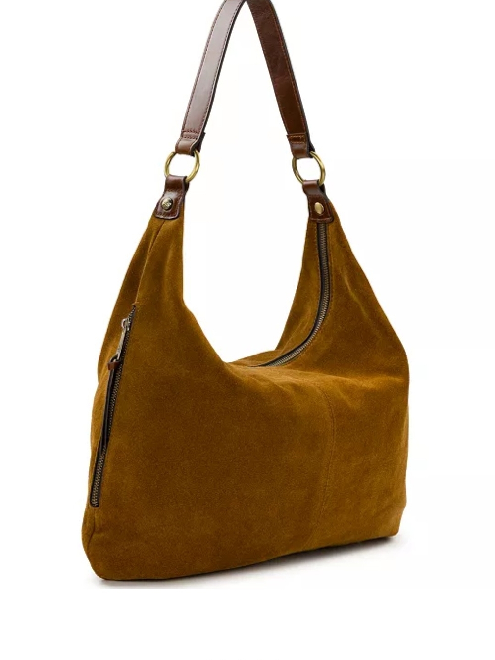 Patricia Nash Cognac Brown Suede Hobo Shoulder Bag With Leather Strap. NWT - Picture 4 of 11